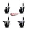 Service Caster 3.5'' Soft Rubber Wheel Swivel 1'' Expanding Stem Caster Set 2 Brakes, 4PK SCC-EX20S3514-SRS-2-PLB-2-1 - alternate 5